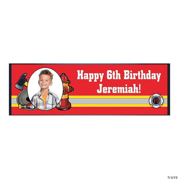 Firefighter Party Photo Custom Banner - Small