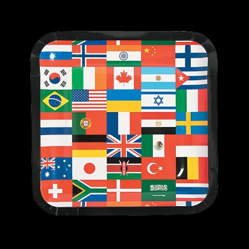 Flags of All Nations Paper Dinner Plates