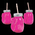 16 Oz Flamingo Jar Glasses with Lids & Straws
