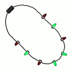 Red And Green Flashing Christmas Lights Necklace