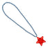 Flashing Red Star Charm Pendant With Blue Beaded Necklace | PartyGlowz