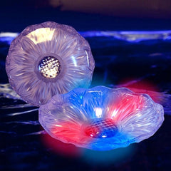 10 Inch Led Light Up Round Flower Plate - Red White Blue