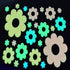 Glow in the Dark Multicolor Flowers Stickers