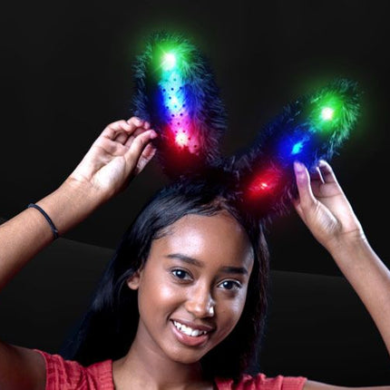 LED Light Up Black on Black Bunny Ears