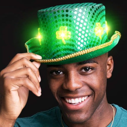 LED light up Clover Top Hat