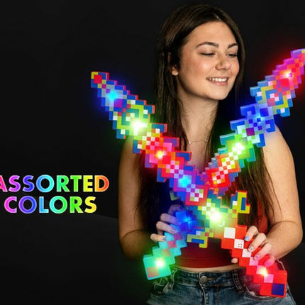 Light Up Led Jagged Pixel Sword