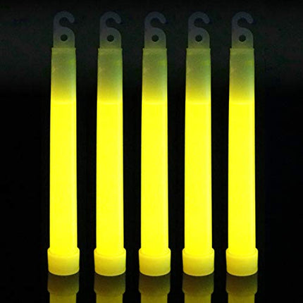 6 Inch Ultra-Bright Emergency Industrial Grade Yellow Glow Sticks - Pack of 12