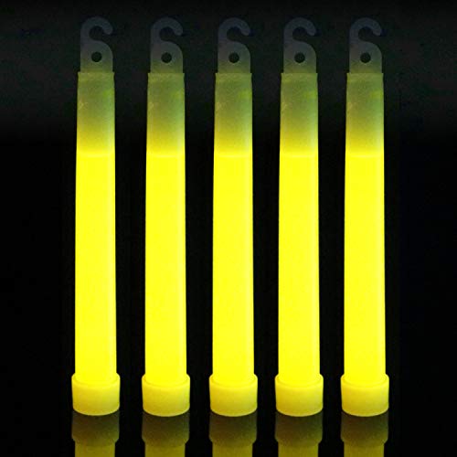 6 Inch Ultra-Bright Emergency Industrial Grade Yellow Glow Sticks - Pack of 12