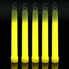 6 Inch Ultra-Bright Emergency Industrial Grade Yellow Glow Sticks - Pack of 12