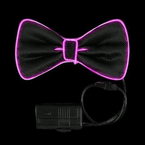 EL Wire Pink Bow Tie