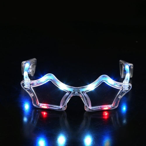 LED Light Up Star Sunglasses - Red White Blue