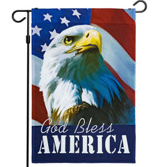God Bless America Eagle Patriotic Garden American Flag 12" x 18"
