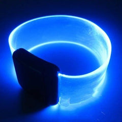 LED Light Up Clear Blue Bracelets with Magnetic Clasp