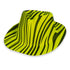 Neon Yellow Animal Print Striped Fedora Hat