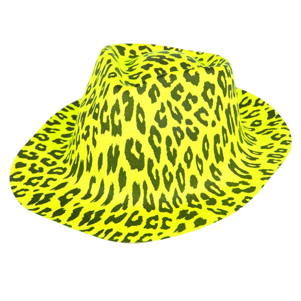 Yellow Animal Print Camouflage Fedora Hat