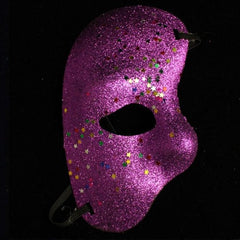 Purple Half Face Glitter Mask - Pack of 2 Sparkly Masks