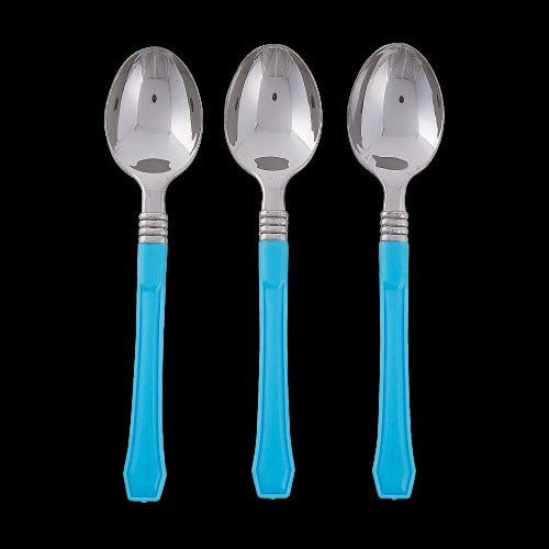 Light Blue Premium Plastic Spoons