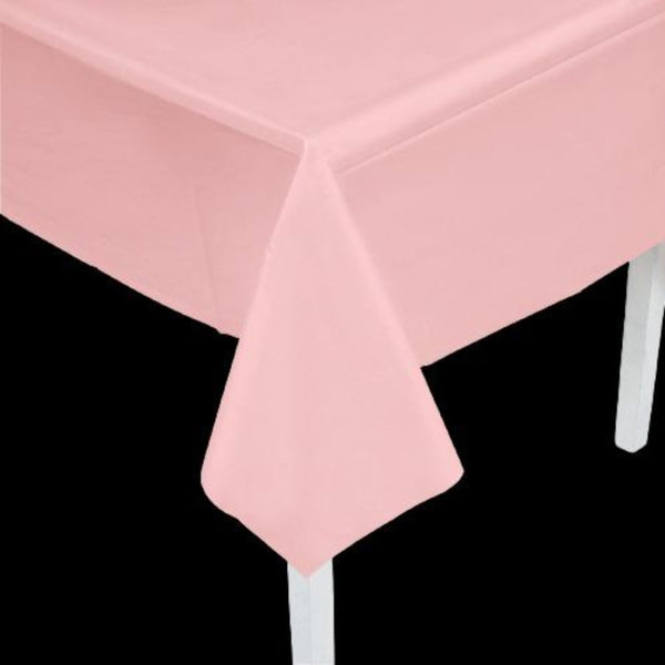 Light Pink Rectangle Plastic Tablecloth