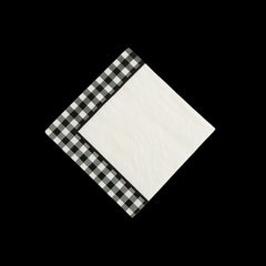 Black Gingham Beverage Napkins