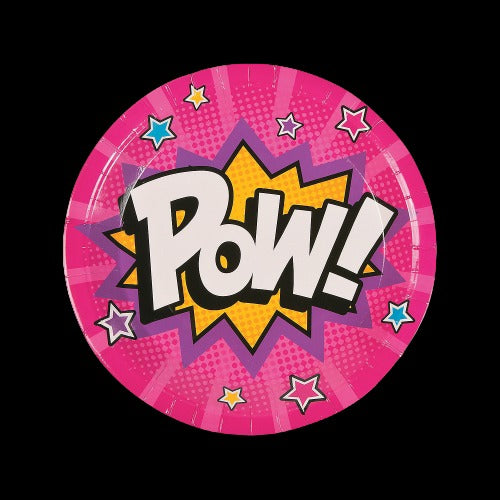 Superhero Girl Paper Dinner Plates