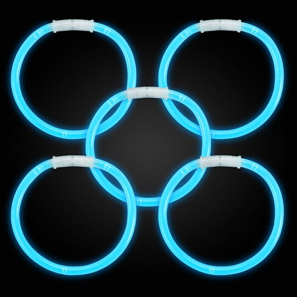 8 Inch Premium Glow Stick Bracelets Blue