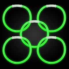 8 Inch Premium Glow Stick Bracelets Green