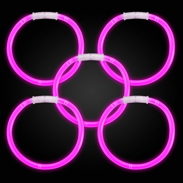 8 Inch Premium Glow Stick Bracelets Pink