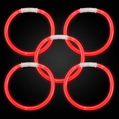 8 Inch Premium Red Glow Stick Bracelets