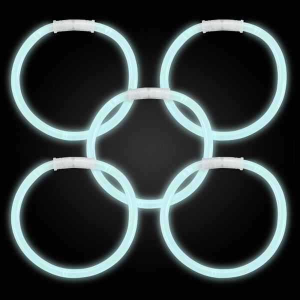 8 Inch Premium Glow Stick Bracelets White