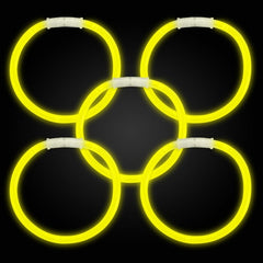 8 Inch Premium Glow Stick Bracelets Yellow