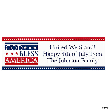 God Bless America Patriotic Custom Banner - Medium