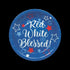 Red White And Blessed Paper Dinner Plates | PartyGlowz