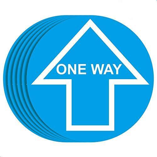 One Way Directional Arrow Social Distancing Floor Decals - Pack of 12