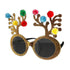 Gold Glitter Christmas Reindeer Antlers Animal Glasses