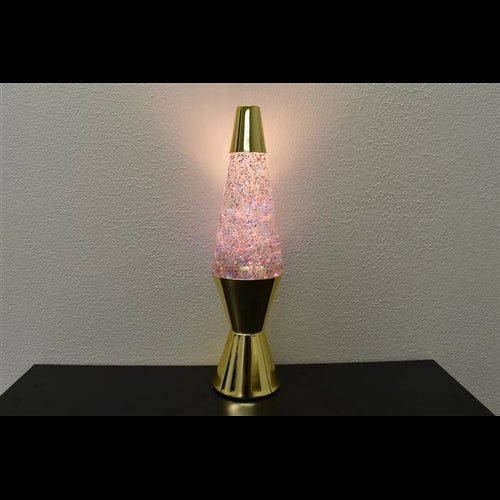 14.5 inch 20oz Gold Metallic Chrome Rainbow Glitter Lamp