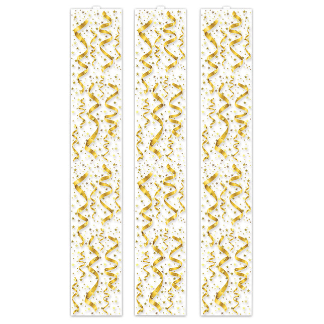12" x 6' Gold Swirl Party Panels - 3 Per Pack