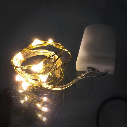 20 Inch Fairy Light With Short Gold Wire(Coin Cell Operated)