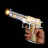 LED 8 Inch Plated Laser Pistol - Gold