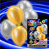 LED Light Up 11 Inch Blinky Balloons - Gold Silver