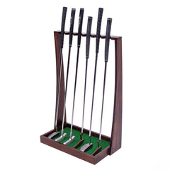 Gosports Premium Wooden Golf Putter Stand - Indoor Display Rack - Holds 6 Clubs