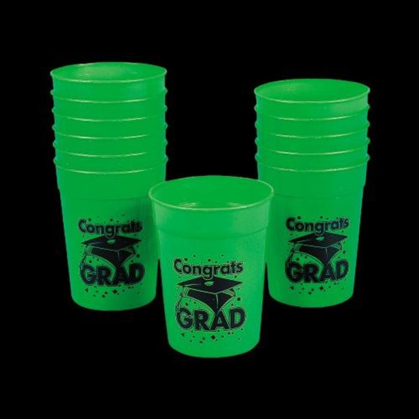 10 Oz Green Congrats Grad Cups