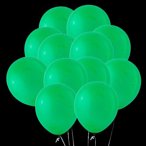 11 Emerald Green Latex Balloons
