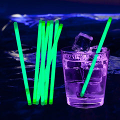 5 Inch Glow In the Dark Swizzle Sticks - Green
