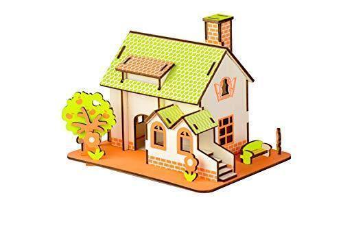 Natural Wood 3D Puzzle Green Apple Fairyland Craft Building Set