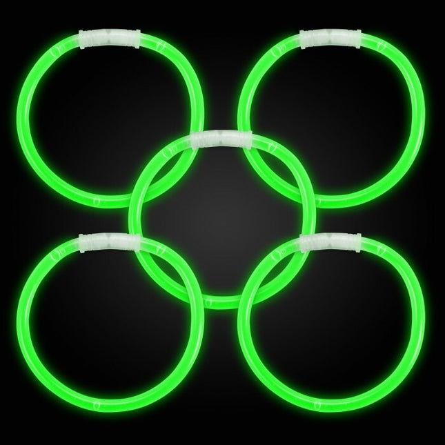 8 Inch Premium Glow Stick Bracelets Green