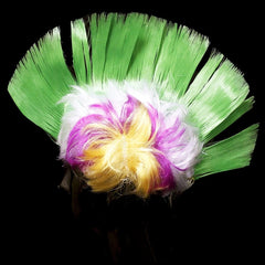 LED Mohawk Green Yellow Purple Wig