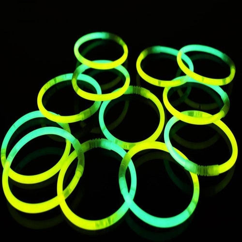 8 Inch Premium Glow Stick Bracelets - Bi Color - Green/Yellow