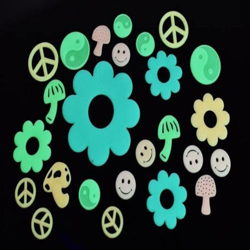 Glow in the Dark Multicolor Groovy Stickers