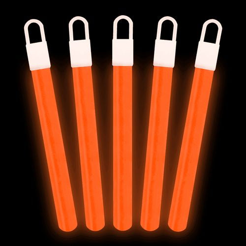 4 Inch Premium Orange Glow Sticks - Pack of 25