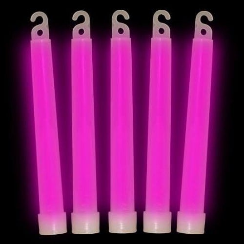 6 Inch Ultra-Bright Emergency Industrial Grade Pink Glow Sticks - Pack of 12